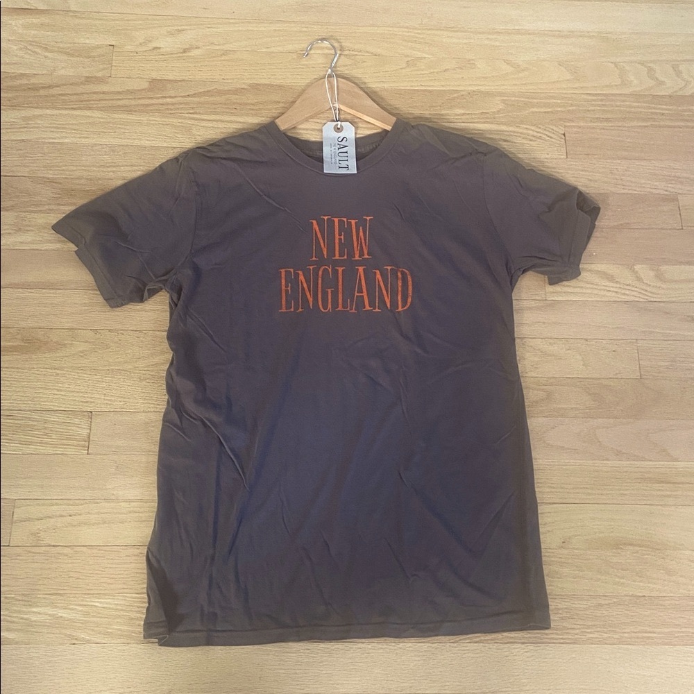 SAULT NEW ENGLAND Tee-Shirt T-Shirt Mens L Large M Medium Brown Orange NEW